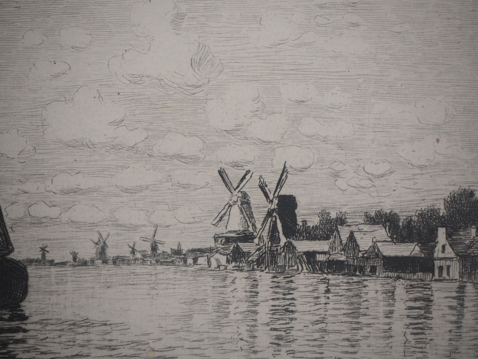 Windmills In Holland   Original Etching   Ed. Durand Ruel, 18731873 photo Art