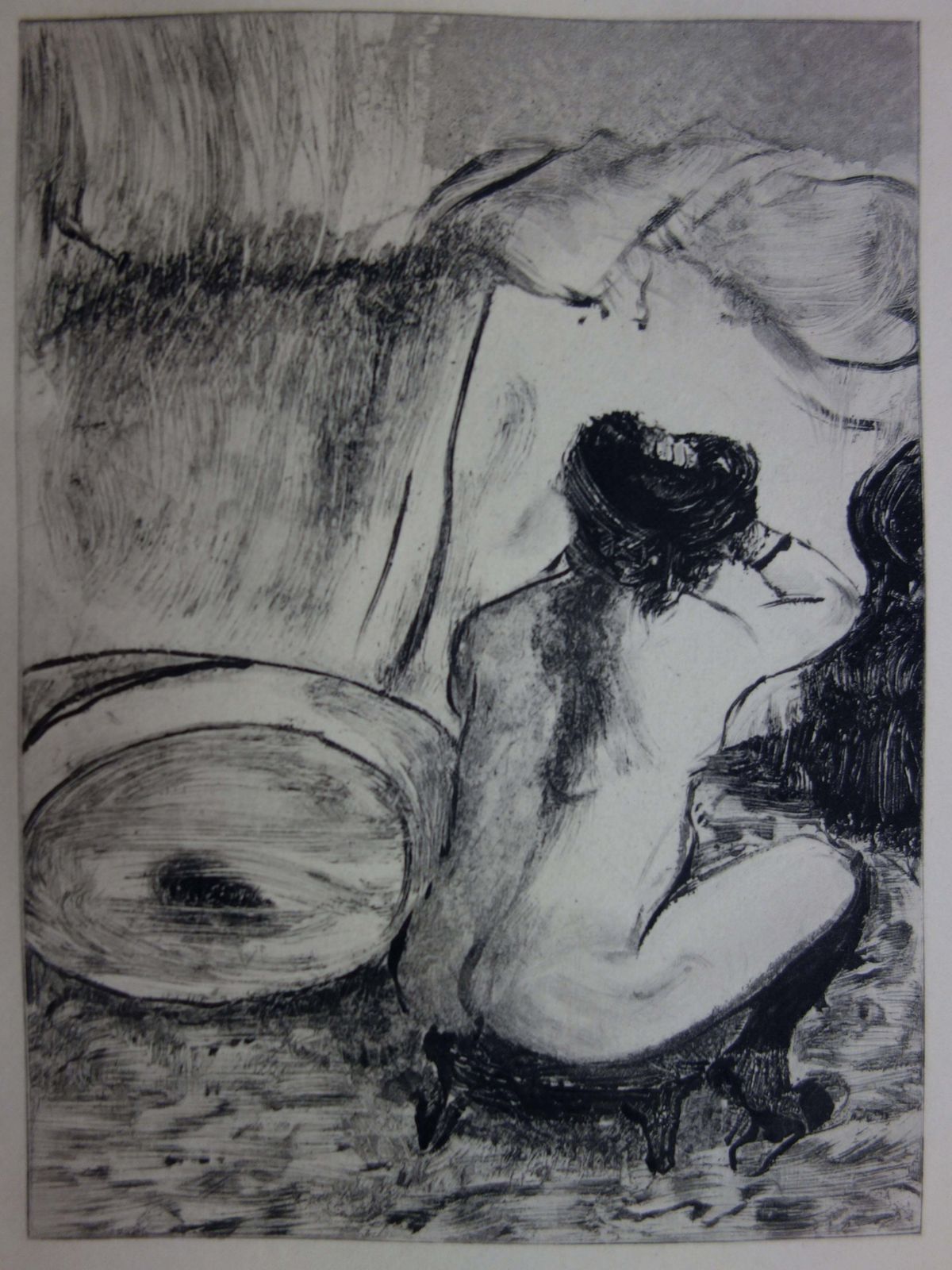 (After) Edgar Degaswhorehouse Scene : Prostitute Dressing Her Hair   Original Etching1935 photo for sale