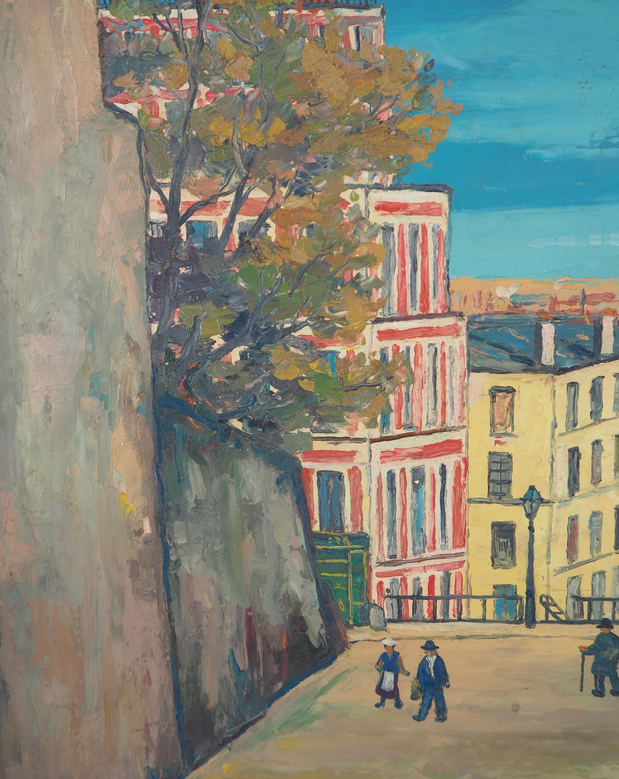 élisée Macletparis : Street In Montmartre   Original Oil On Board   Signed photo vinterior