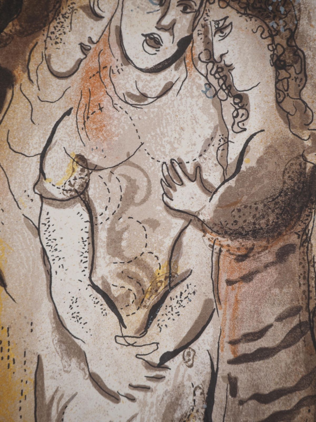 Marc Chagallthe Bible : Noemie And Her Daughters   Original Lithograph1960 photo vinterior