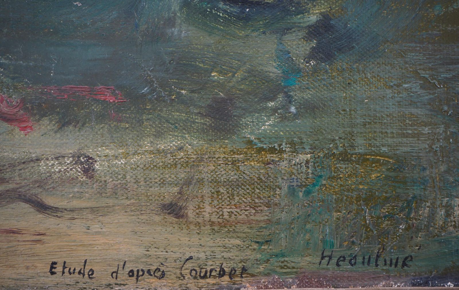 François Heaulménude Near The Source (Study After Courbet)    Original Oil On Canvas, Signed photo furniture