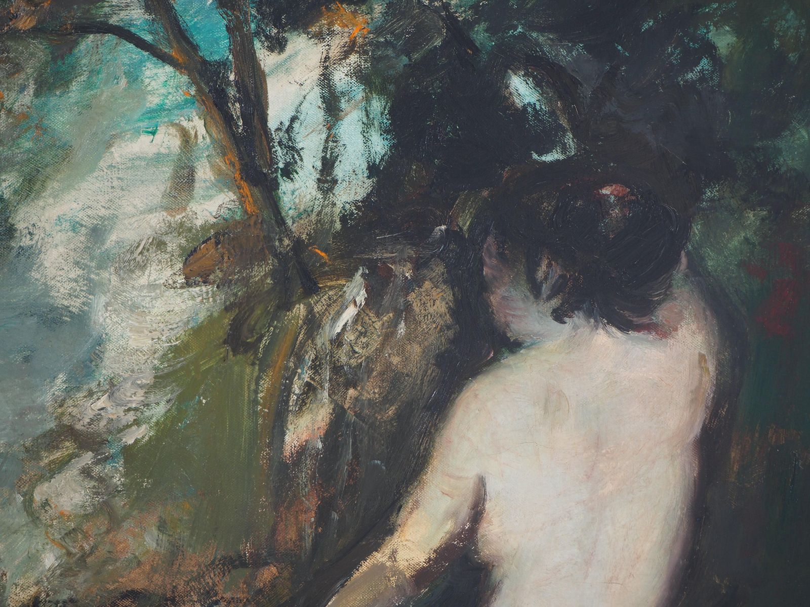 François Heaulménude Near The Source (Study After Courbet)    Original Oil On Canvas, Signed photo buy