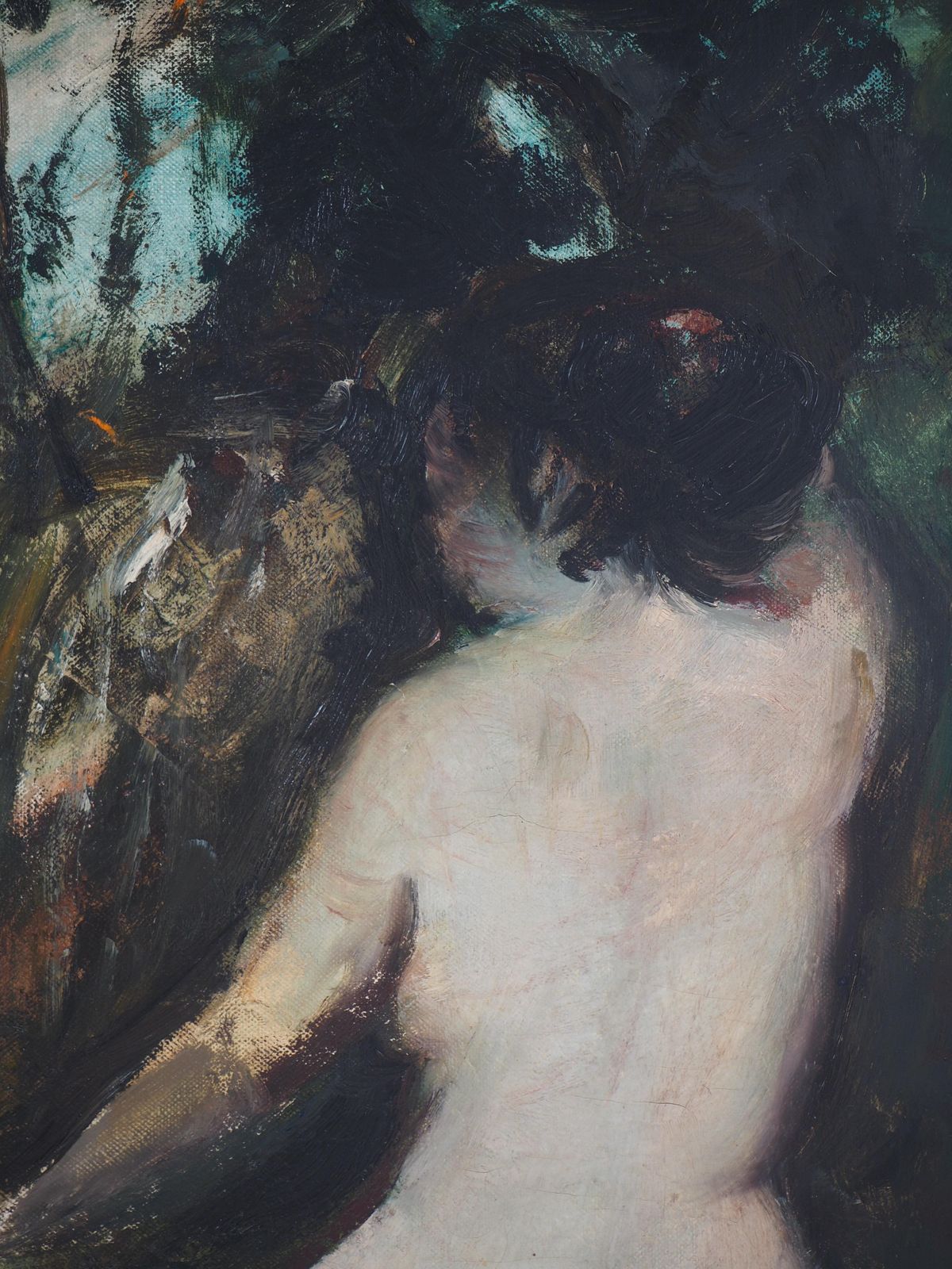 François Heaulménude Near The Source (Study After Courbet)    Original Oil On Canvas, Signed photo vintage