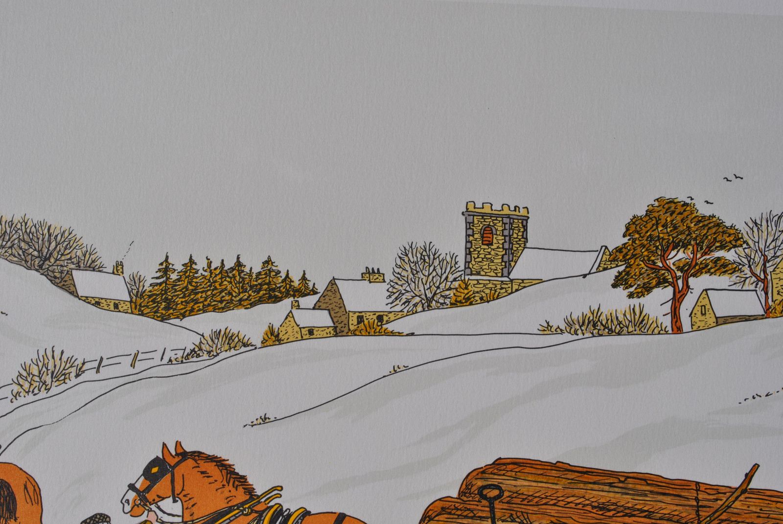 photo for sale Vincent Haddelseyhorse :  Hitching In Winter   Original Lithograph, Handsigned & Ltd /1001974