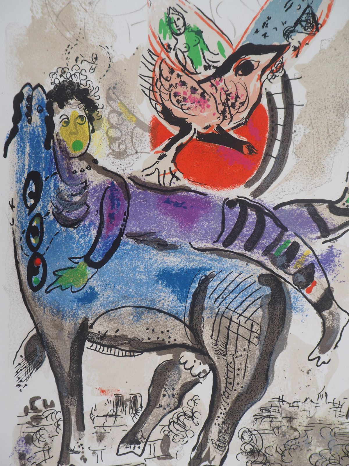 Marc Chagallthe Blue Cow   Original Lithograph   Mourlot #4881967 photo furniture