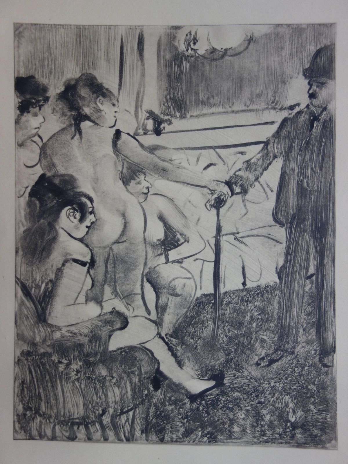 (After) Edgar Degaswhorehouse Scene : A Shy Client   Original Etching1935 photo for sale