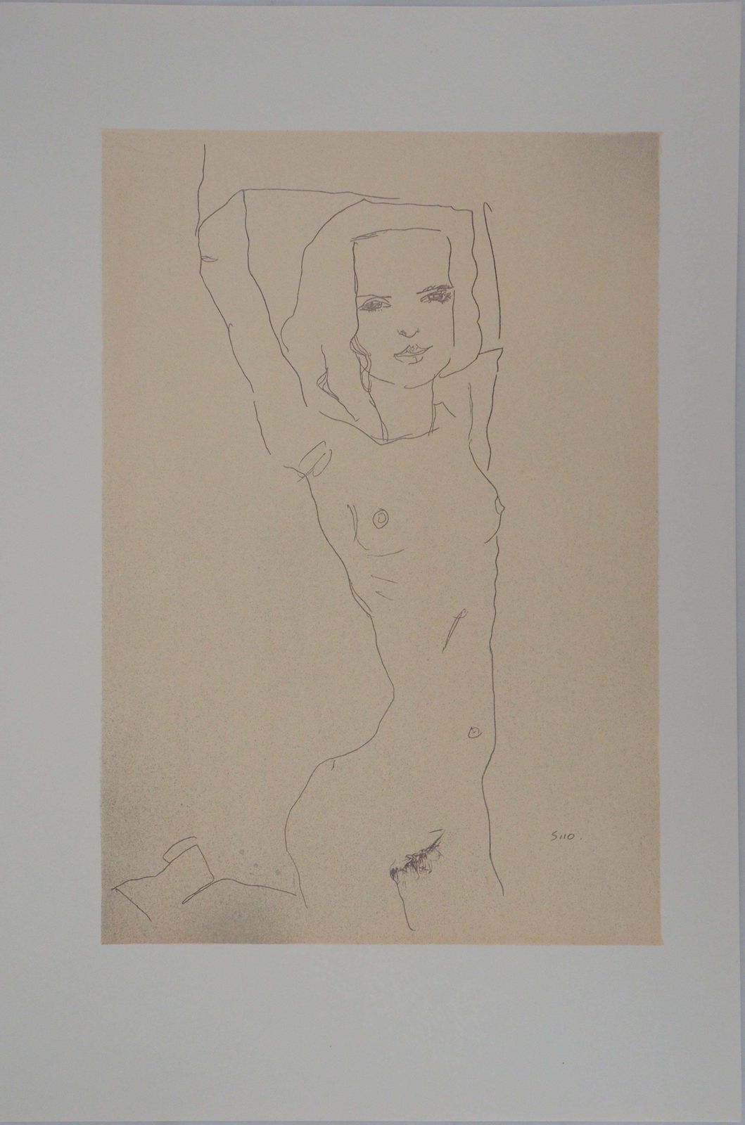 (After) Egon Schielestretching Woman   Lithograph (Kallir #D579) photo furniture