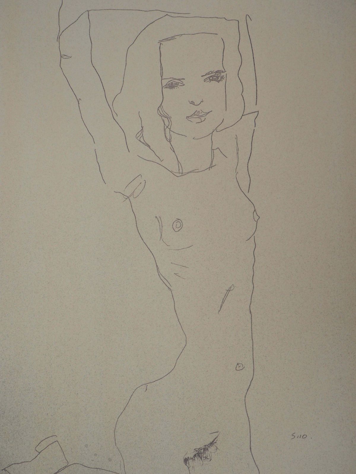 (After) Egon Schielestretching Woman   Lithograph (Kallir #D579) photo Art