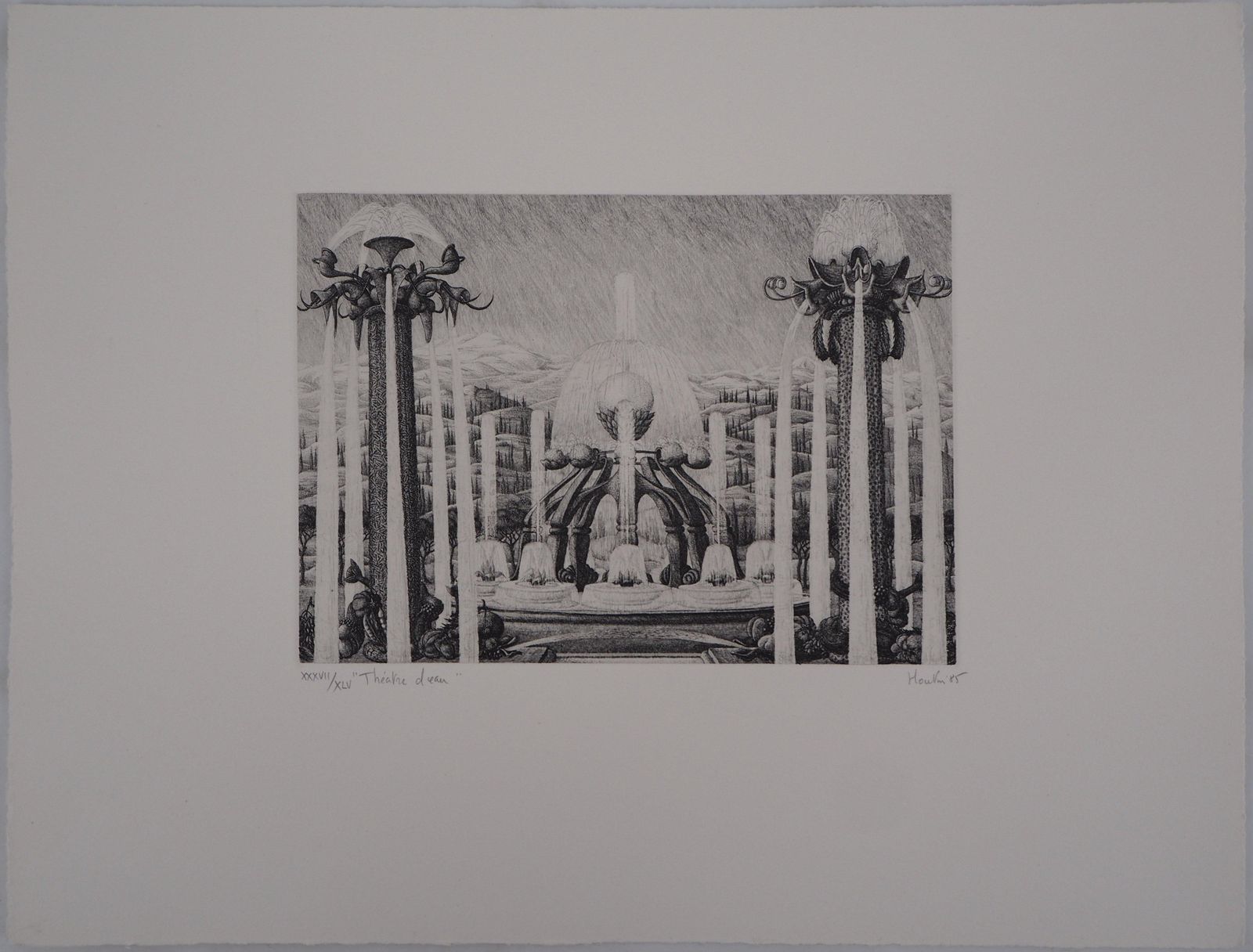 François Houtinversailles : The Fountains   Original Etching, Handsigned And Ltd To 45 Proofs1985