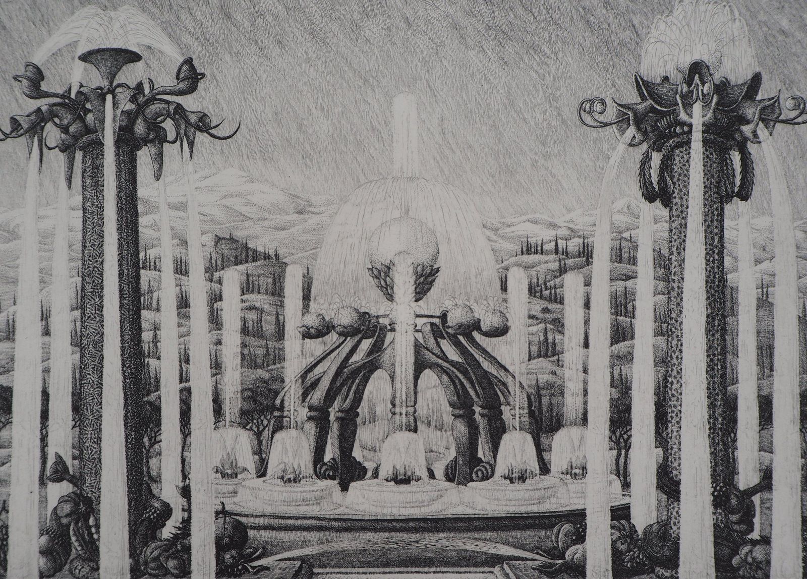 François Houtinversailles : The Fountains   Original Etching, Handsigned And Ltd To 45 Proofs1985 photo 297.0