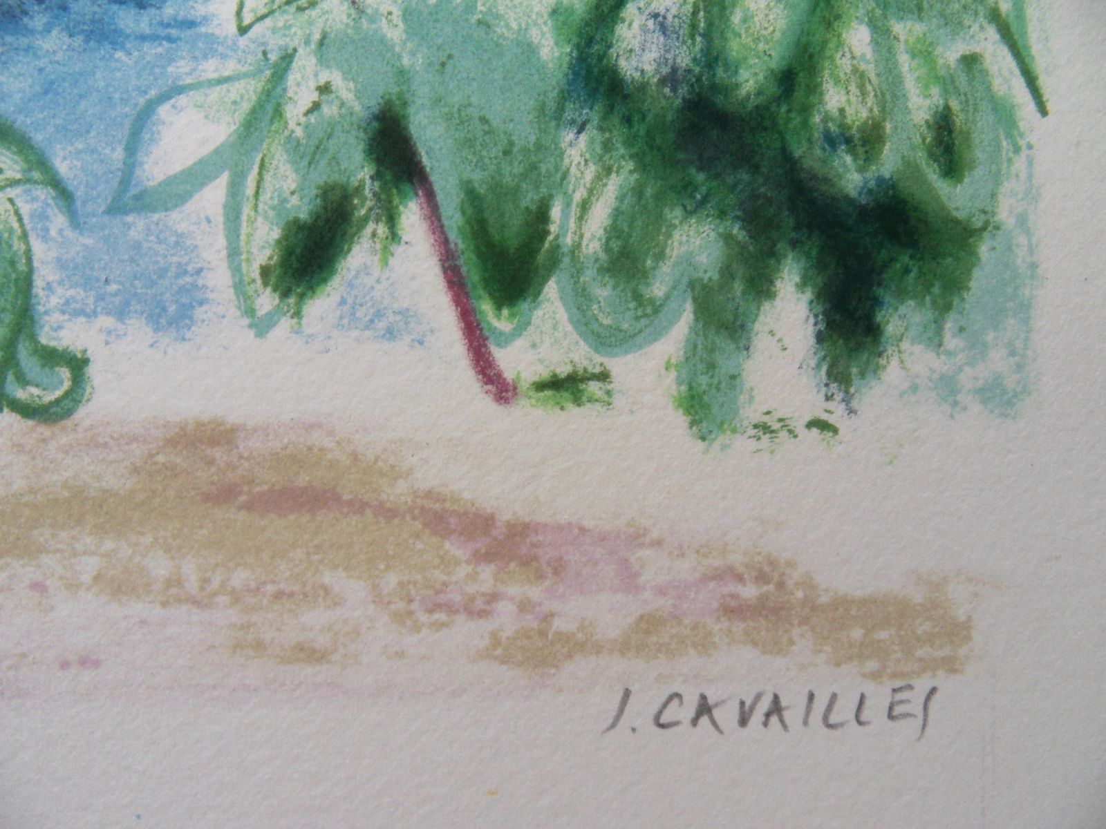 Jules Cavaillesswitzerland : View On The Lake   Original Lithograph, Handsigned photo 170.0