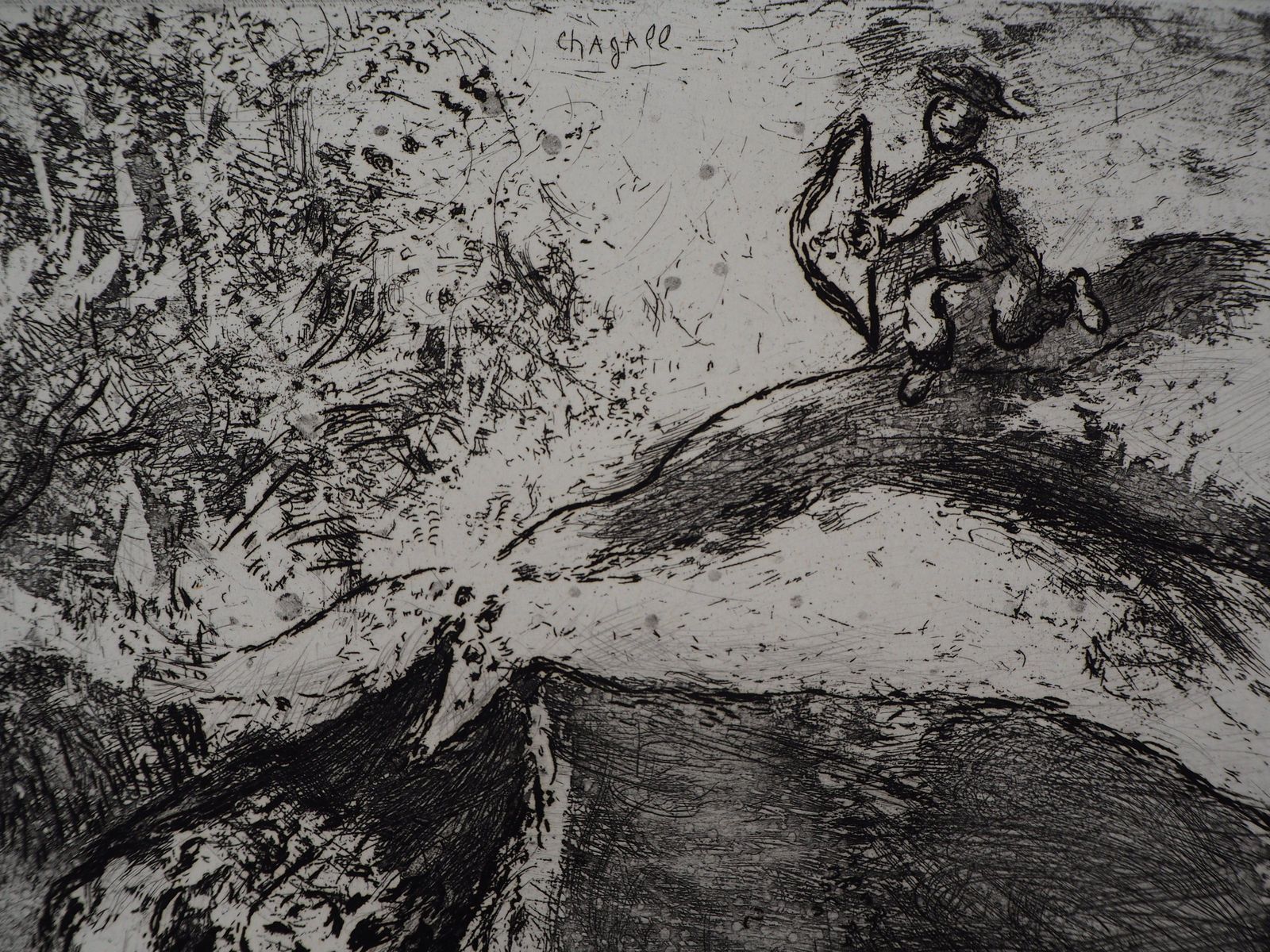 Marc Chagallthe Bird Harmed By An Arrow   Original Etching   Ref. Sorlier #1081952 photo for sale