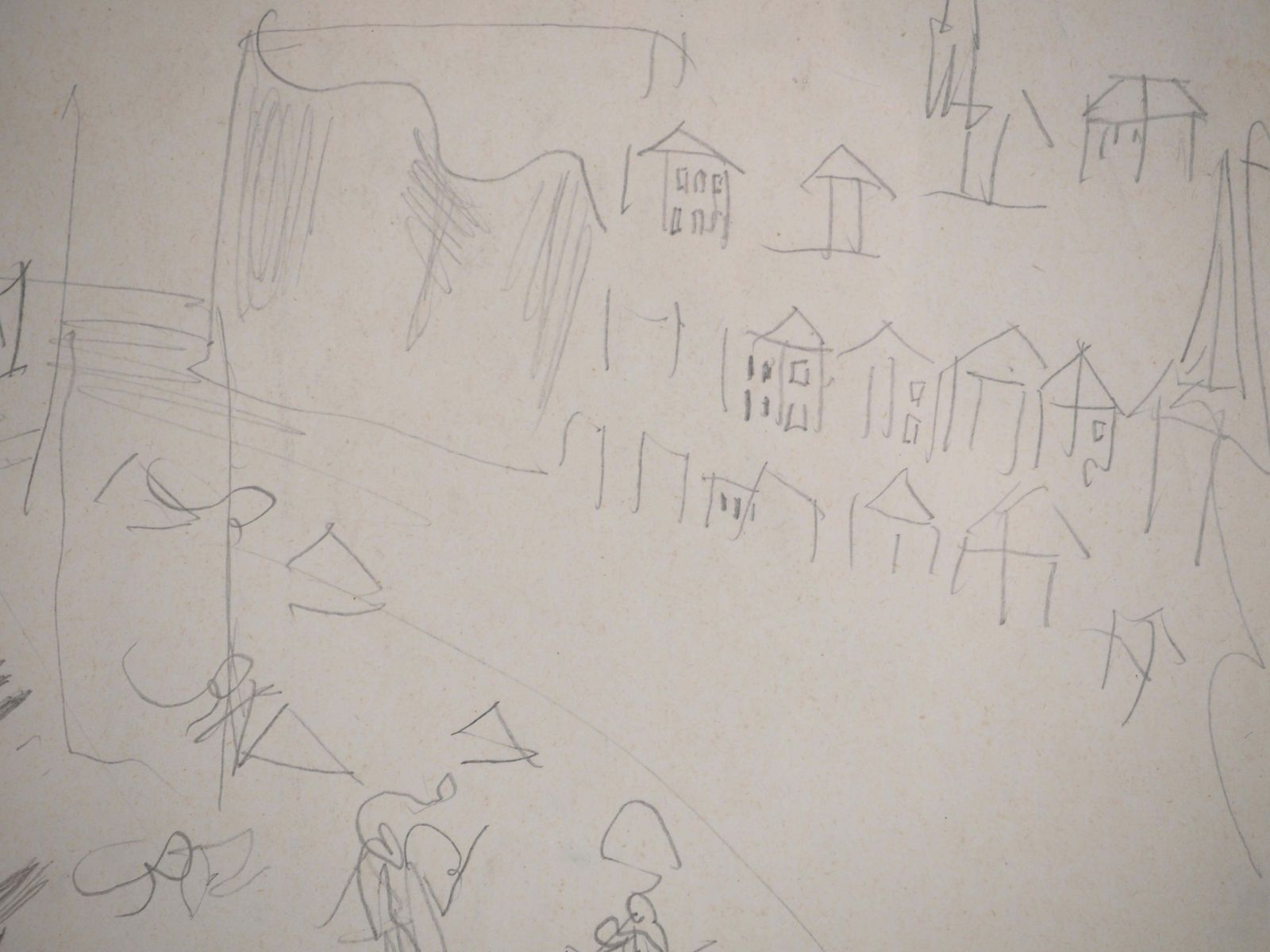 Raoul Dufynormandy : Animated Beach And Sailboats   Original Pencil Drawing photo vinterior