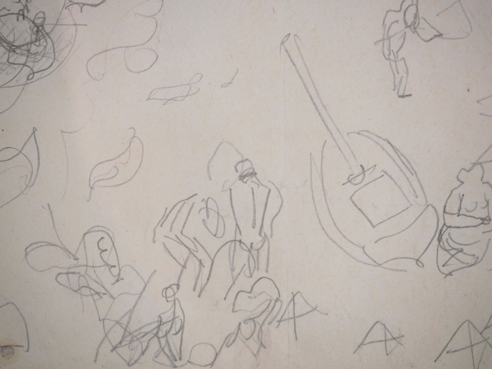 Raoul Dufynormandy : Animated Beach And Sailboats   Original Pencil Drawing photo buy
