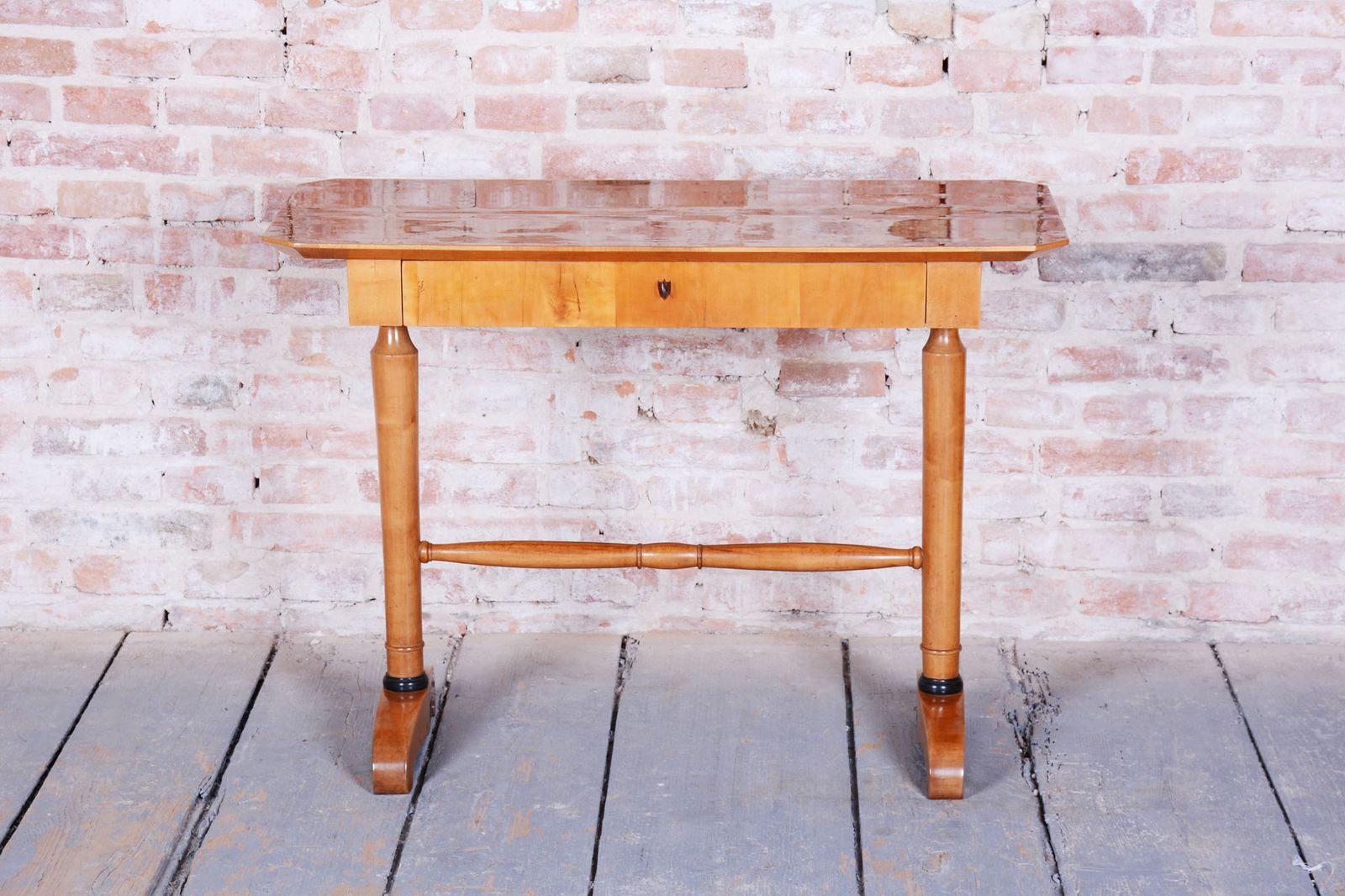 Restored Biedermeier Writing Desk, Spruce, Maple Veneer, Austria, 1830s photo for sale