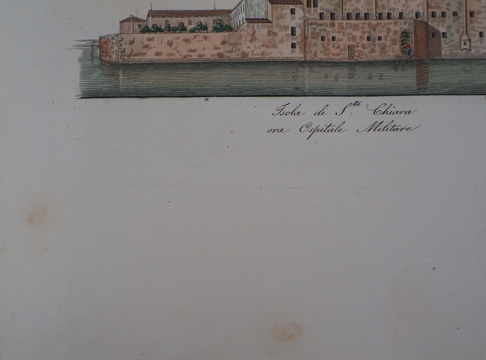 Dionisio Morettivenice, Santa Chiara Island   Original Etching And Watercolor, 18311831 photo Art