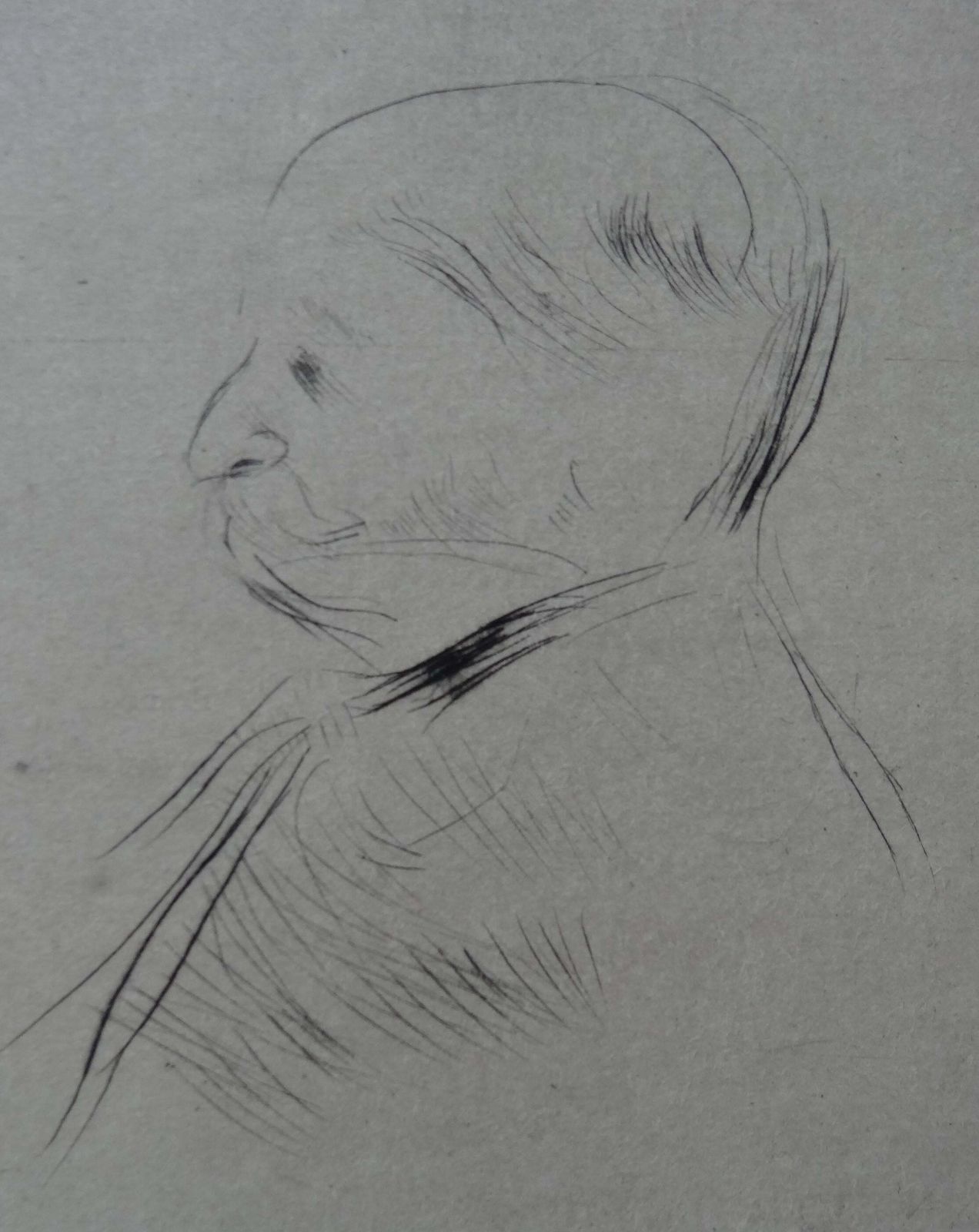 Henri De Toulouse Lautrecportrait Of M. X (Anonymous Man)   Original Etching   1927 photo Art