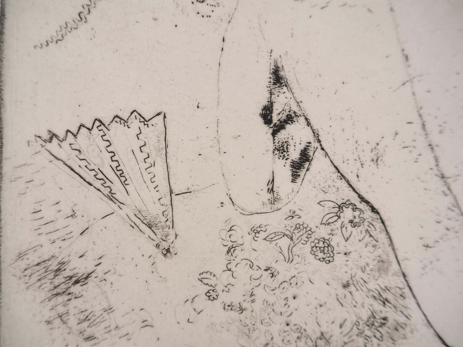 Marc Chagalltall Nude With A Fan   Original Etching (Kornfeld #39), 19241924 photo vinterior