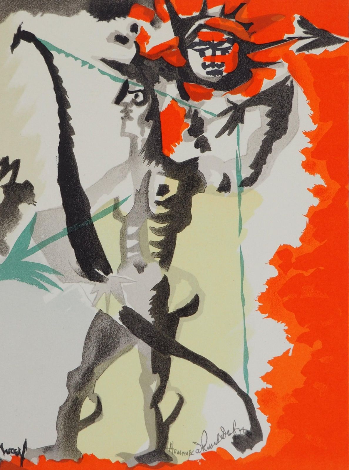 Jean Lurçatsport : The Surrealist Archer   Original Lithograph (Mourlot)1965 photo furniture