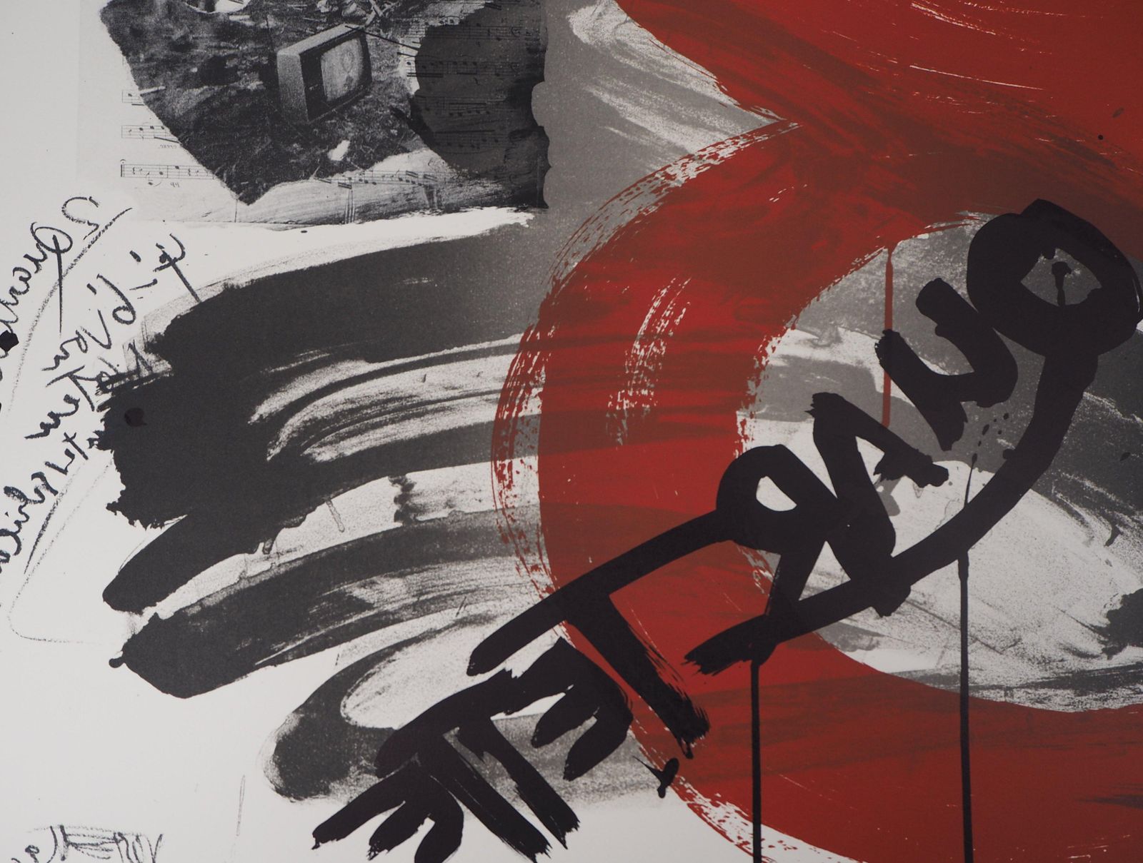 Wolf Vostellthe Scream,  The Quartet   Original Handsigned Lithograph   Ltd 85 Cop (Fluxus)1990 photo 340.0