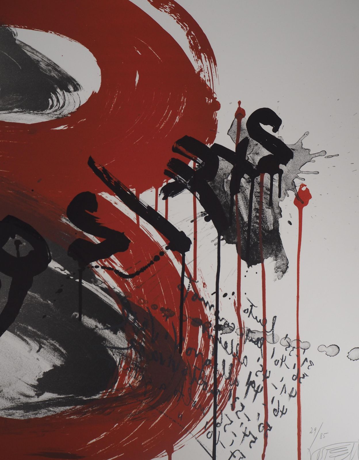 Wolf Vostellthe Scream,  The Quartet   Original Handsigned Lithograph   Ltd 85 Cop (Fluxus)1990 photo vinterior