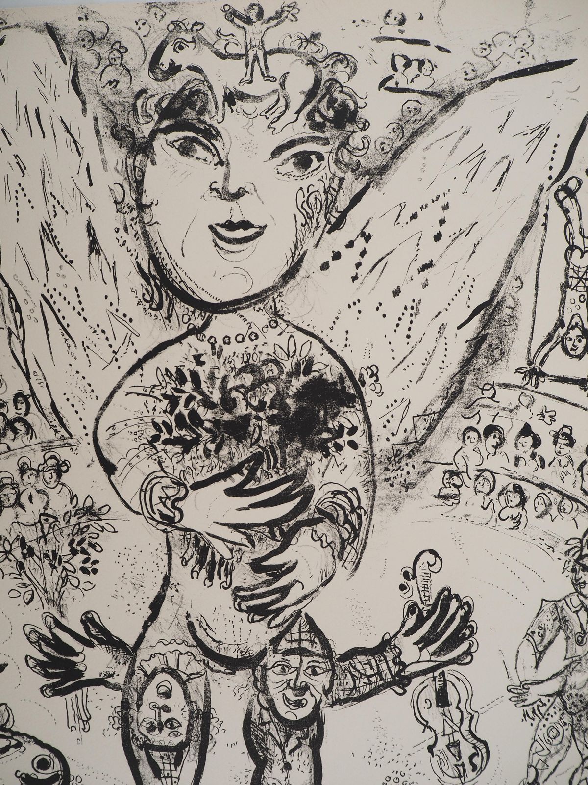 Marc Chagallthe Circus : The Spirit Of The Circus   Original Lithograph (Mourlot #509)1967 photo furniture