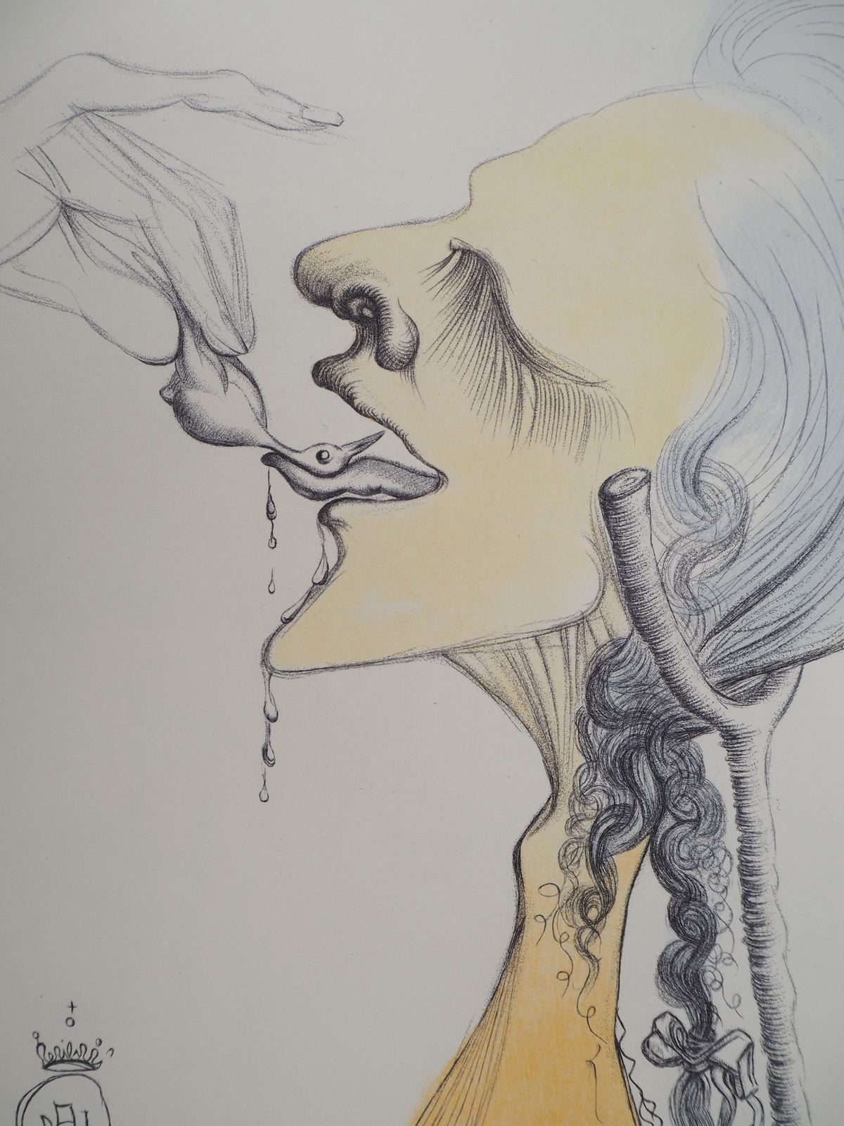 Salvador Dalí­Casanova : Birdy On The Tongue   Original Etching (Field #67 4 F)1967 photo furniture