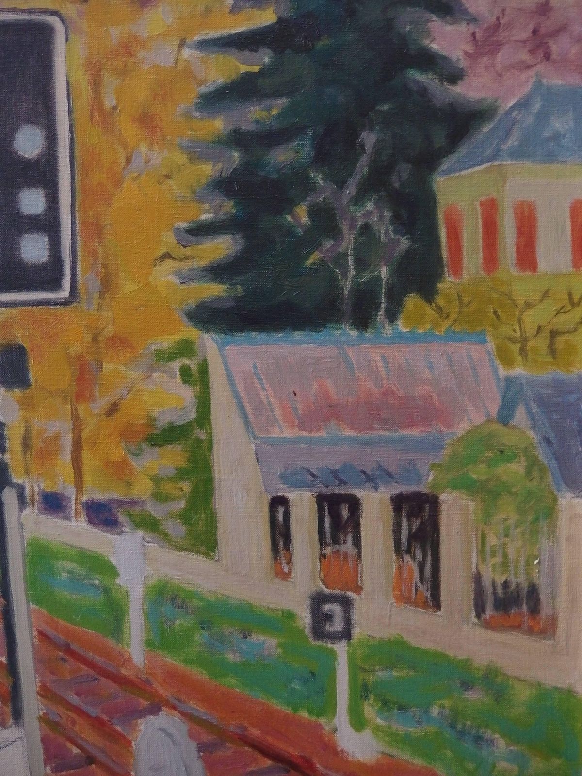 Jules Cavaillesrailway : The Signal   Original Oil On Canvas   Signed photo vinterior