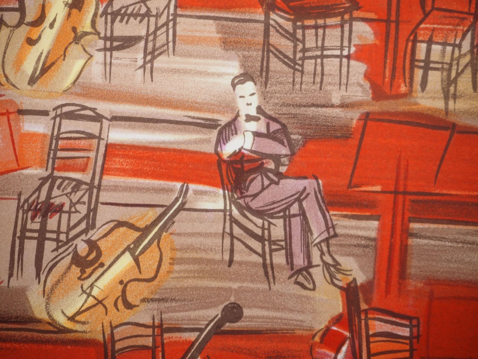 Raoul Dufyorchestra : Intermission   Lithograph (Mourlot) photo Art