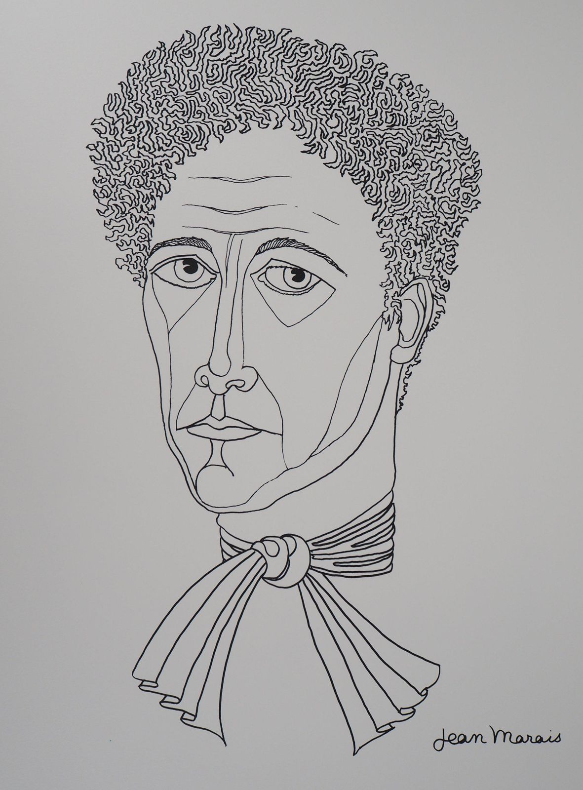 Jean Maraisportrait Of My Friend Jean Cocteau   Lithograph, Numbered /100 photo for sale