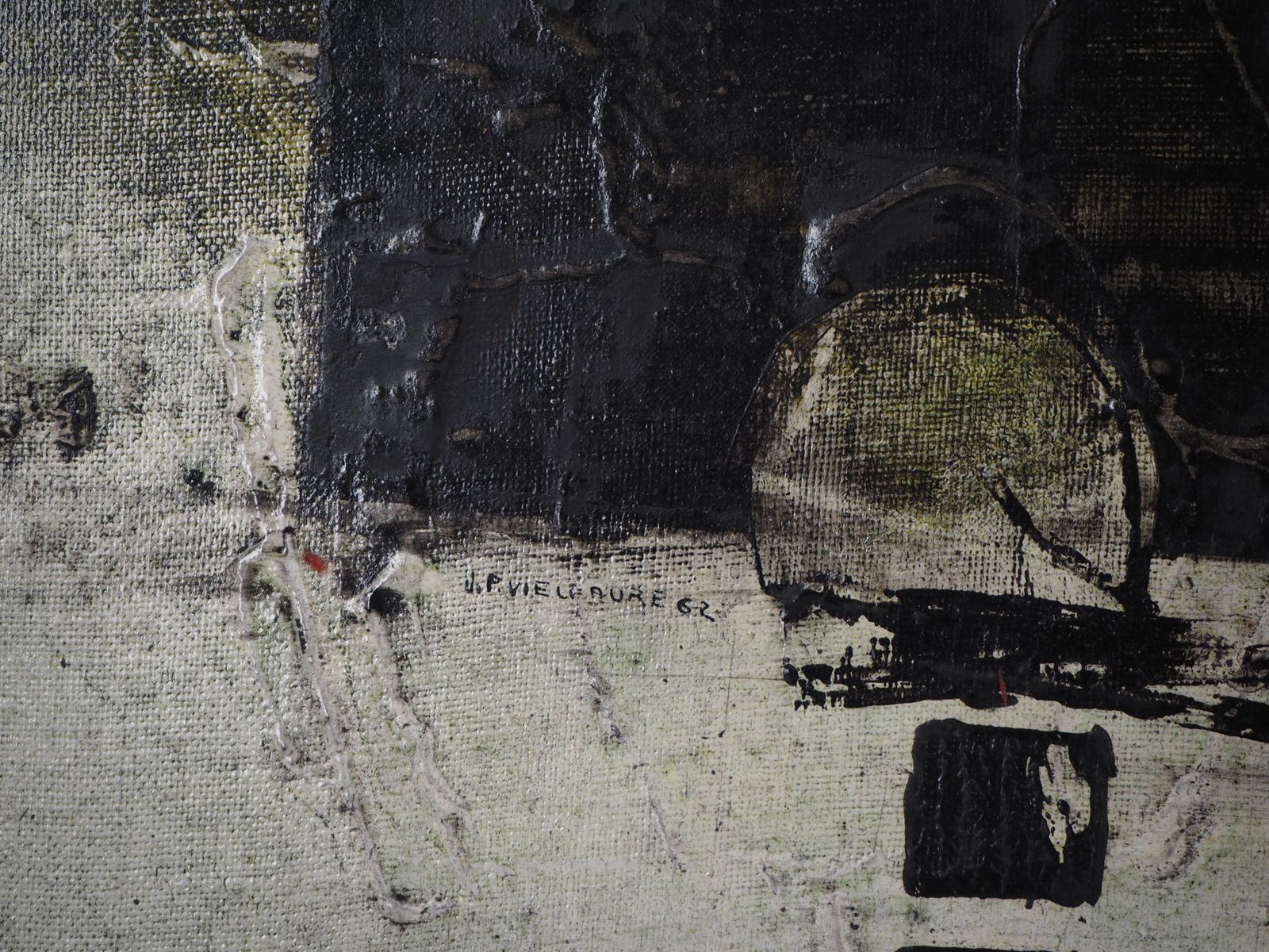 Jean Pierre Vielfaurethe Secret Nothingness   Original Oil On Canvas, Handsigned1962 photo furniture
