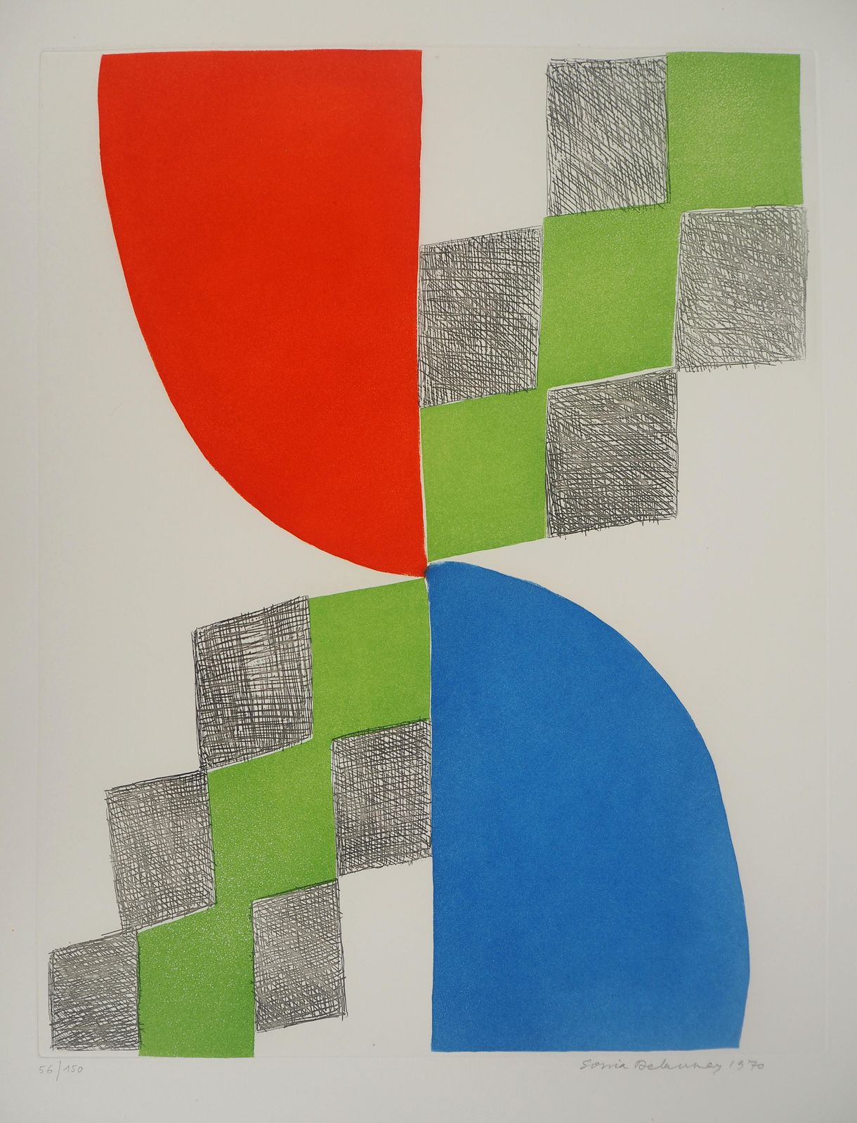 Sonia Delaunaycomposition 1970   Original Etching   Signed In Pencil & Numbered / 1501970 photo for sale