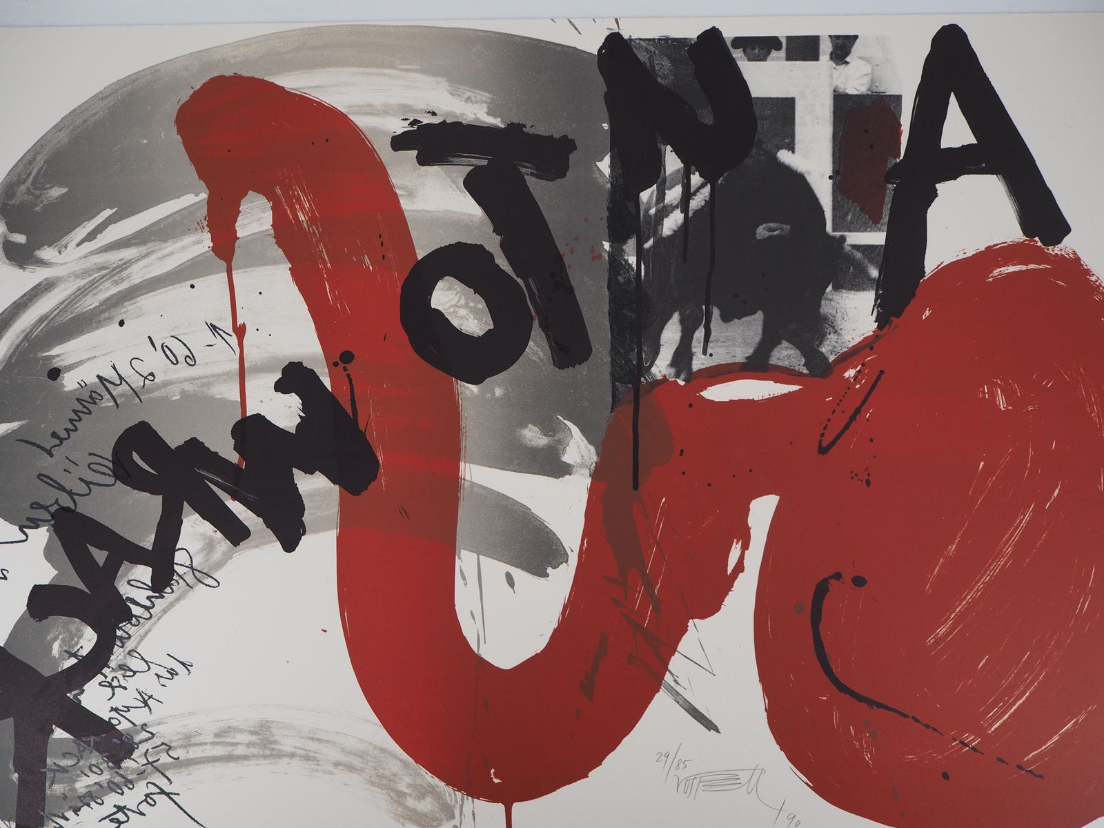 Wolf Vostellthe Scream   Original Handsigned Lithograph   85 Ex (Fluxus)1990 photo furniture