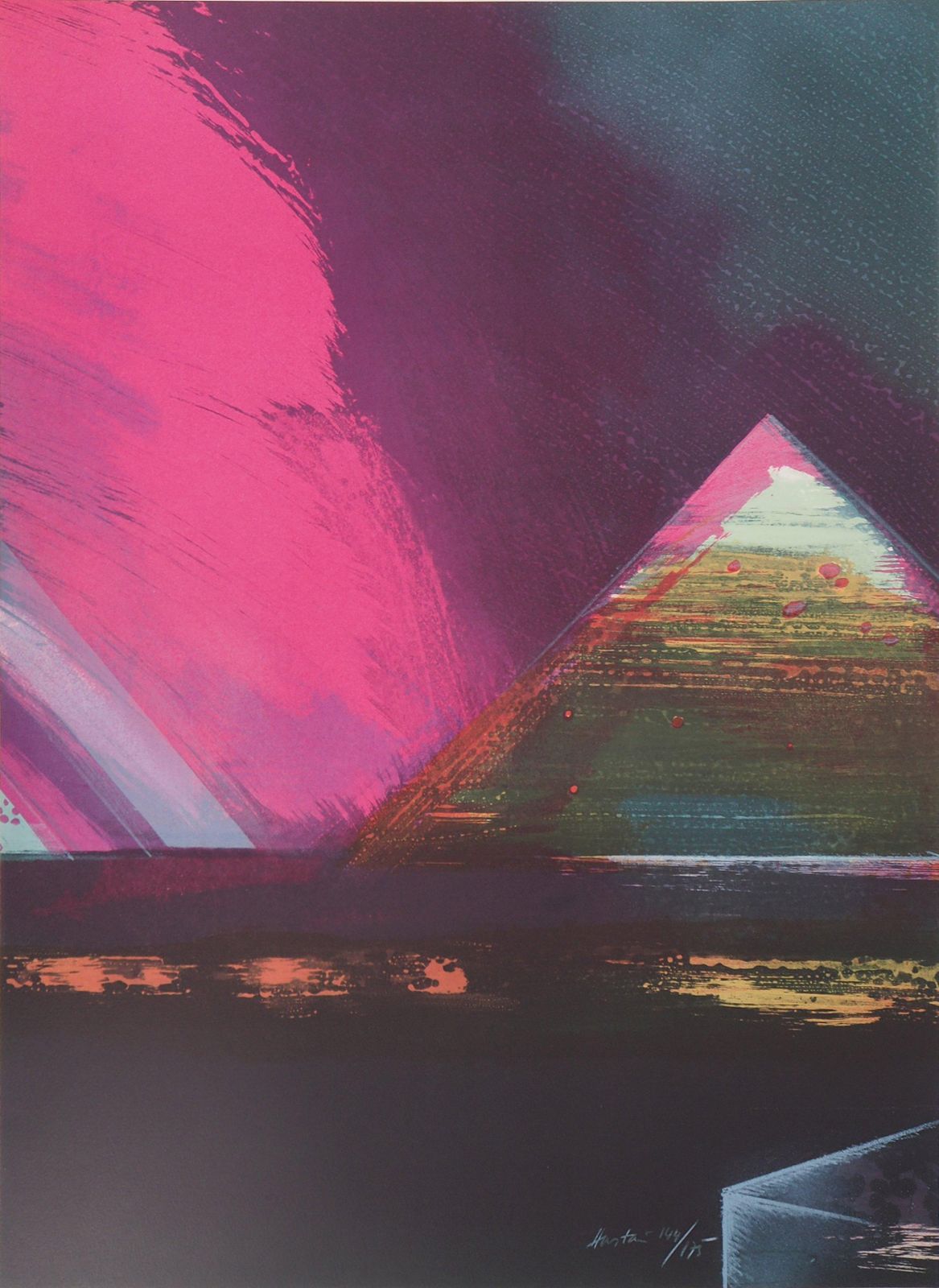 Claude Hastaireegypt : Great Pyramid Of Kheops   Original Handsigned Lithograph, Ltd 175 Proofs