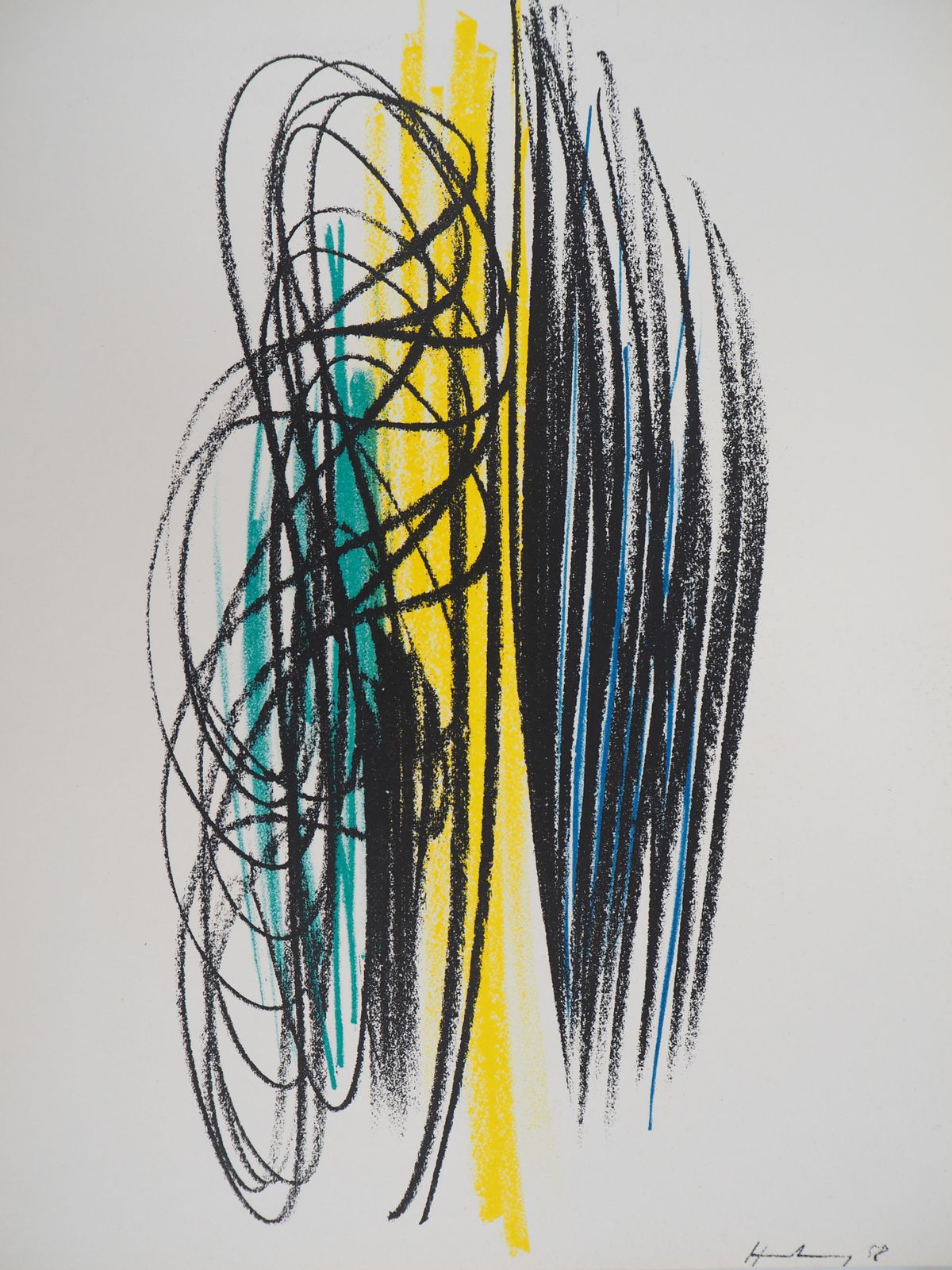 Hans Hartungcomposition With Lines   Original Lithograph, Mourlot 19591959 photo for sale