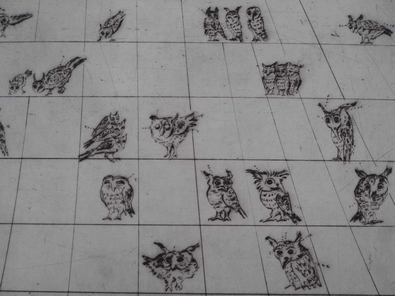 Mordecai Moreh To Finish With The Owls   Original Handsigned Etching, Ltd 90 Copies photo Art