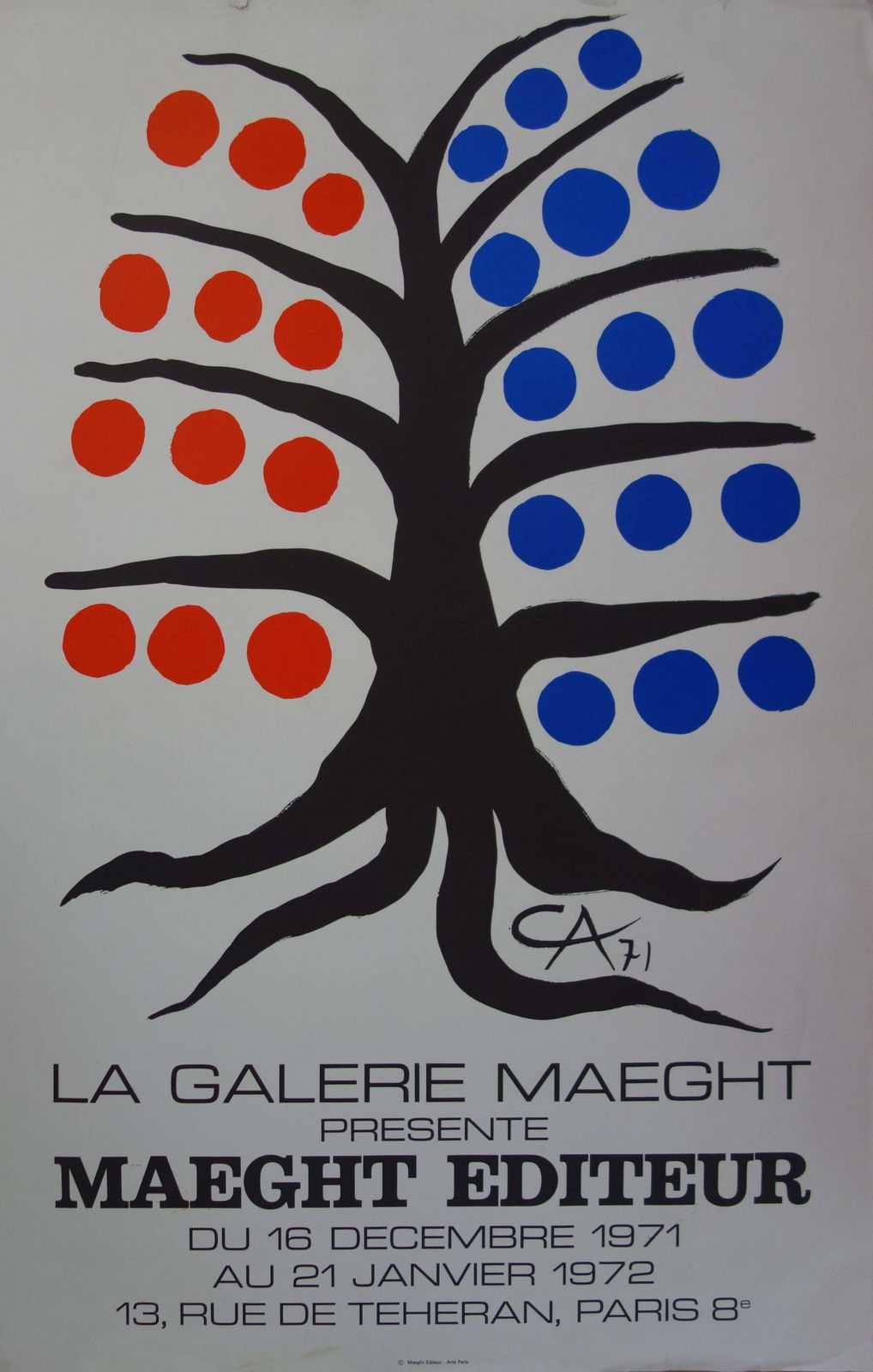 (After) Alexander Caldertree With Blue And Red Fruits   Lithograph   Maeght 19711971