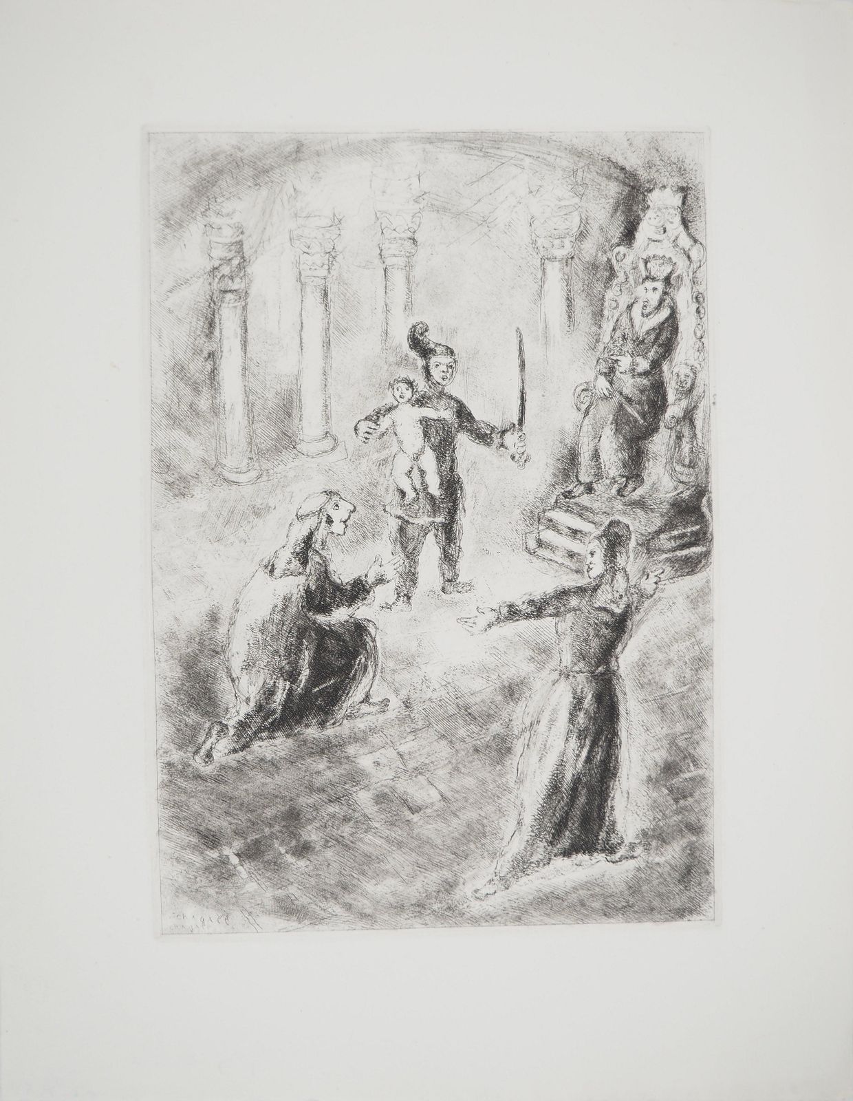Marc Chagallbible : The Judgment Of Solomon, 1939   Original Etching1939