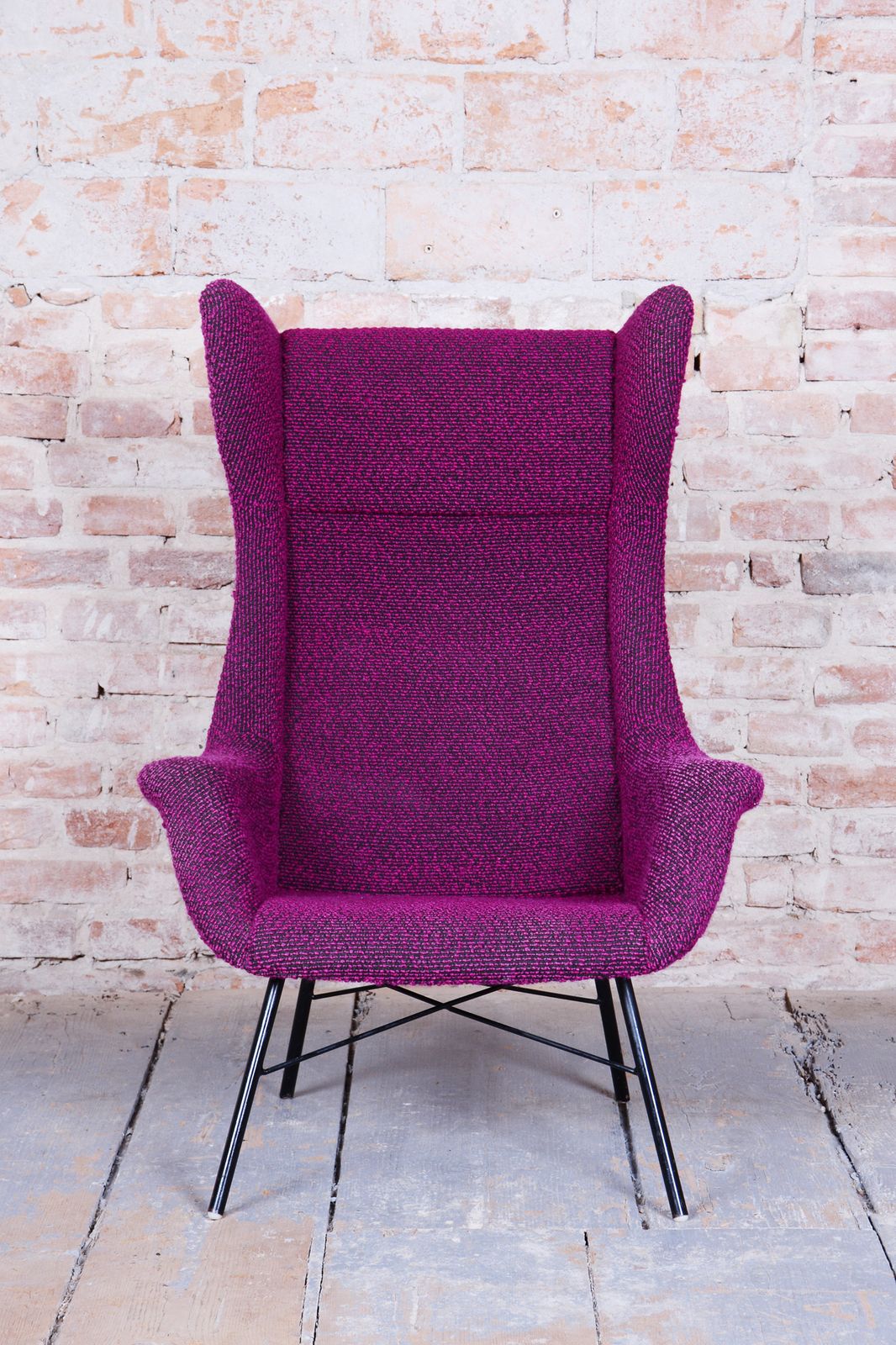 Original Mid Century Wingchair, Miroslav Navratil, Plastic Fiber, Czech, 1950s photo Furniture