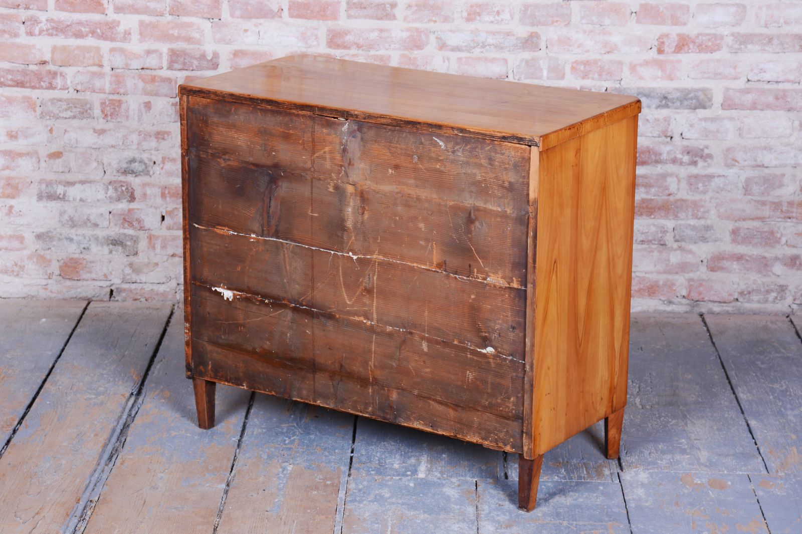 photo furniture Restored Biedermeier Cabinet, Cherry, Spruce, Ebony, Polish, Czech, 1820s