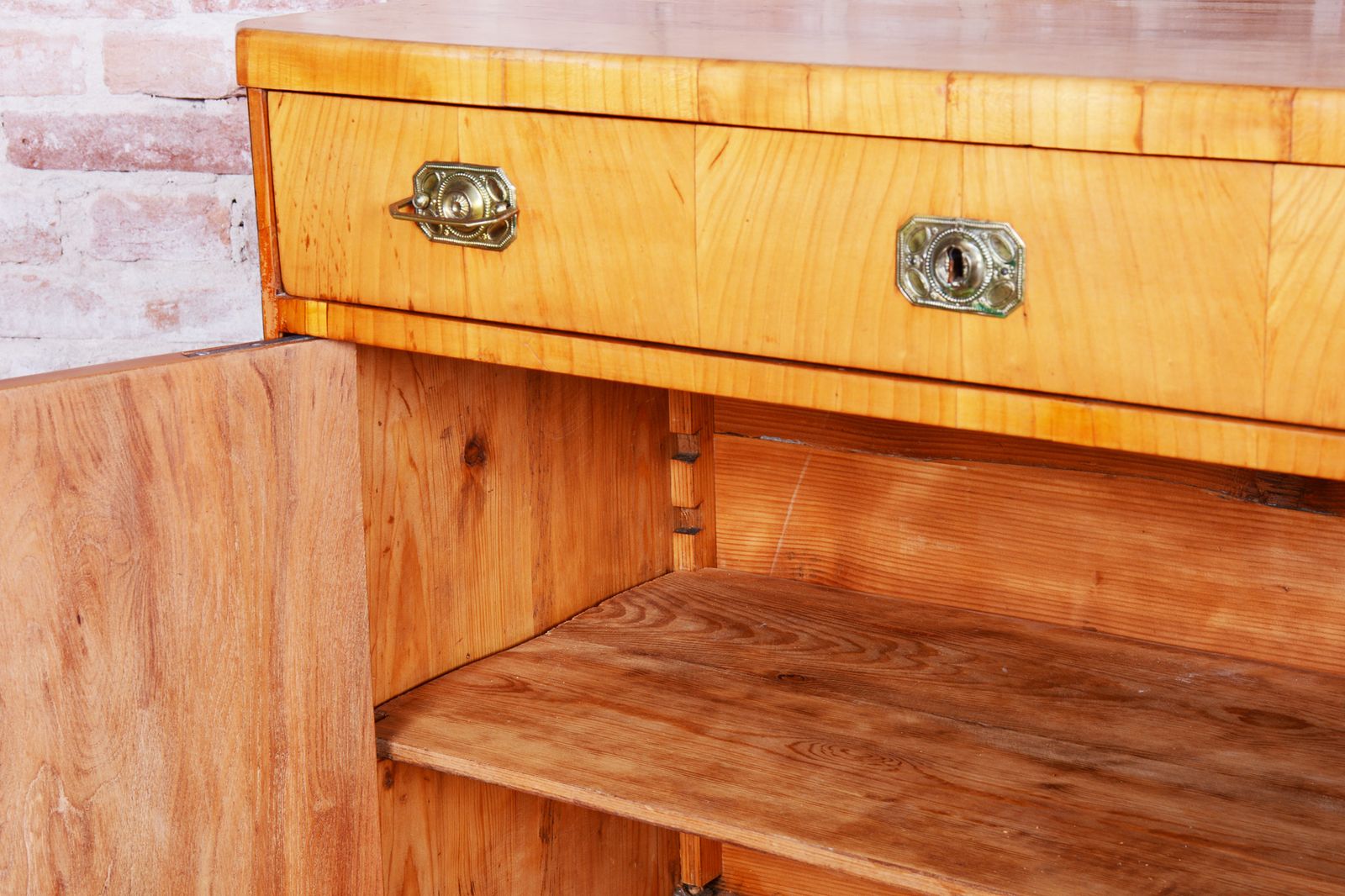 photo vinterior Restored Biedermeier Cabinet, Cherry, Spruce, Ebony, Polish, Czech, 1820s