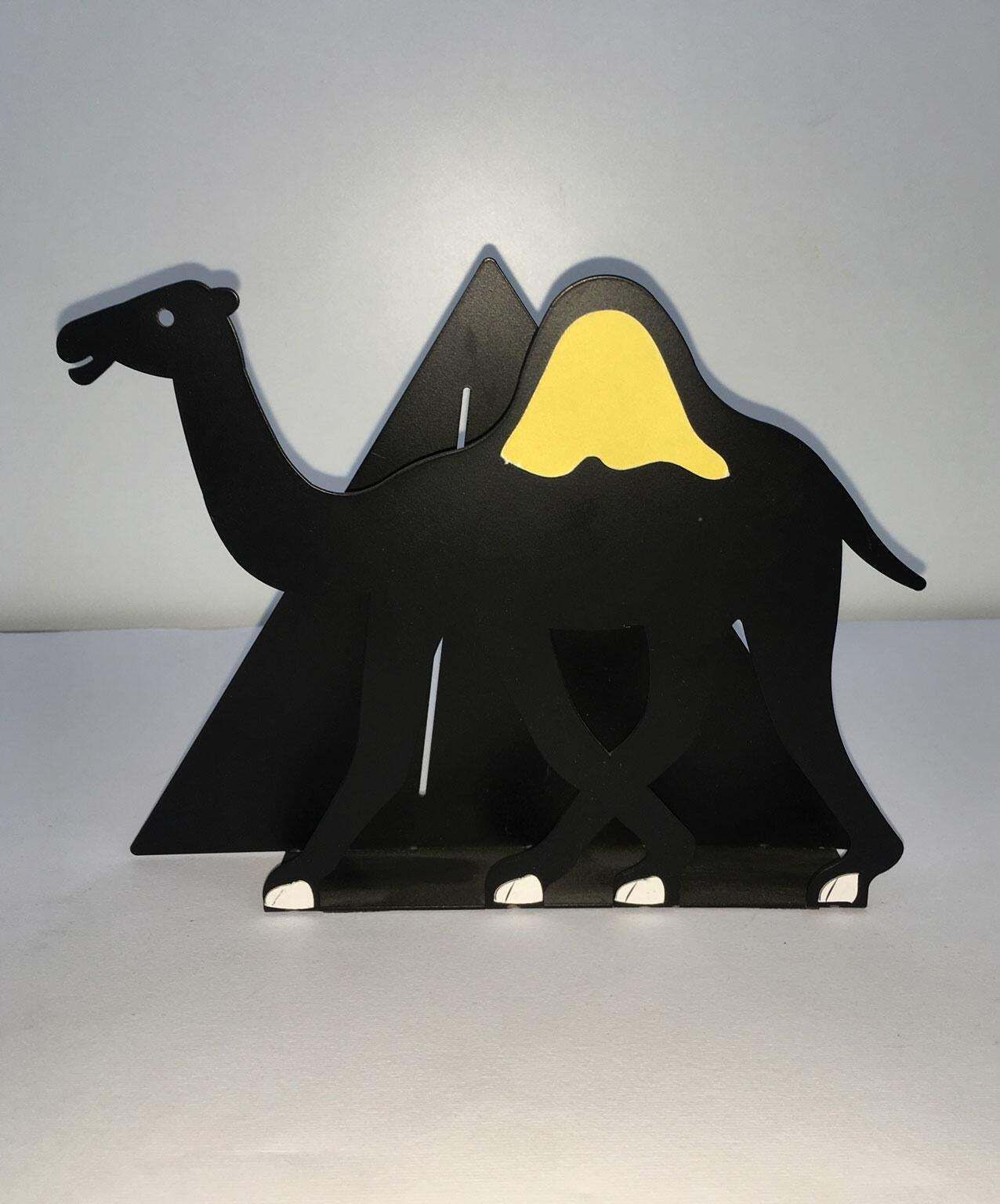 Italy 1980 Bruno Chersicla Black Painted Metal Sculpture Egitto photo furniture