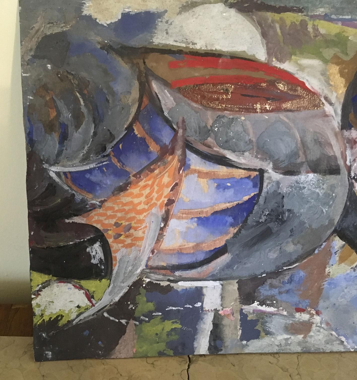 1954 Italy Abstract Painting Venice Biennial Special Artwork By Ermete Lancini photo Art