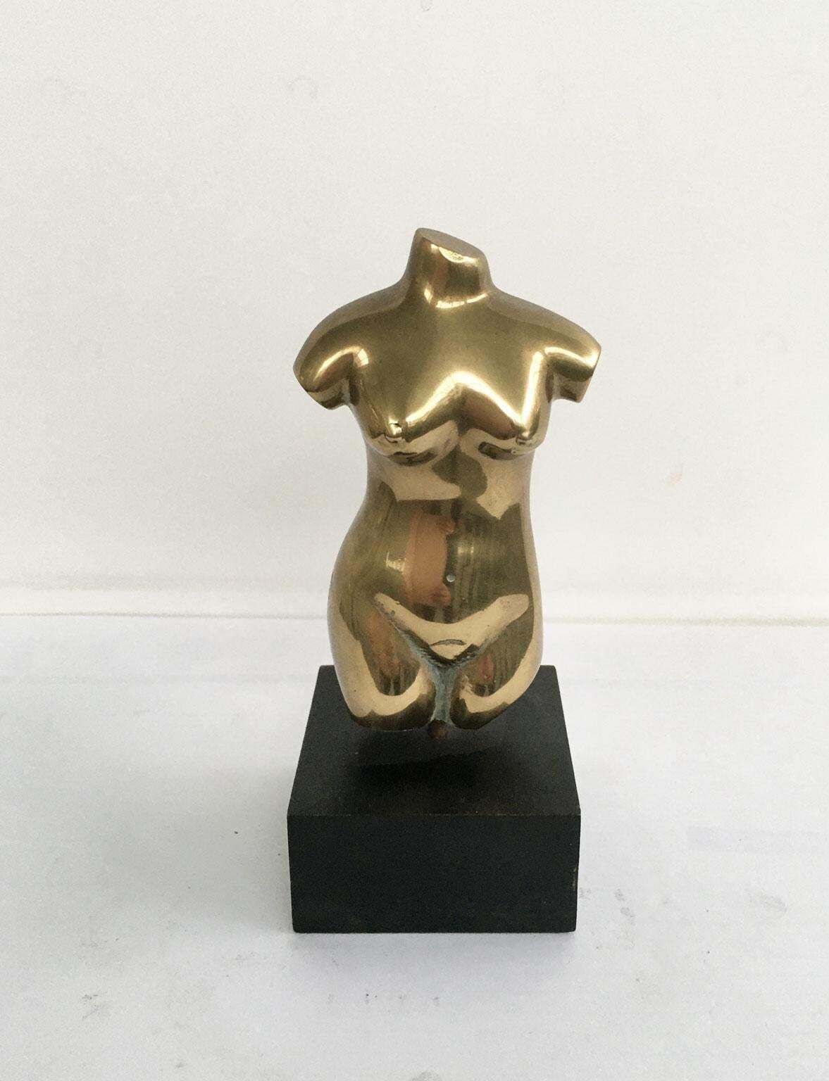 photo vintage 1970 Italy Bronze Abstract Sculpture By Cristiana Isoleri Reperto Fragment