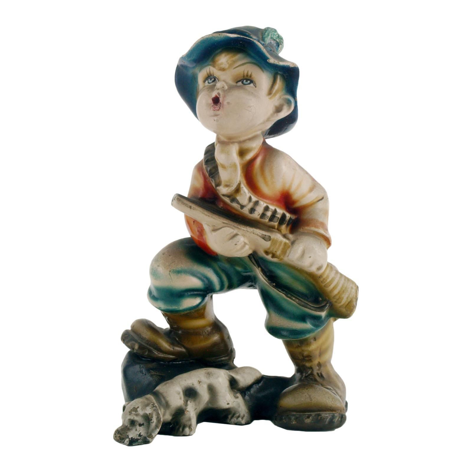 Italian Art Deco Polychrome Decorated Plaster Statue Of December, 1931