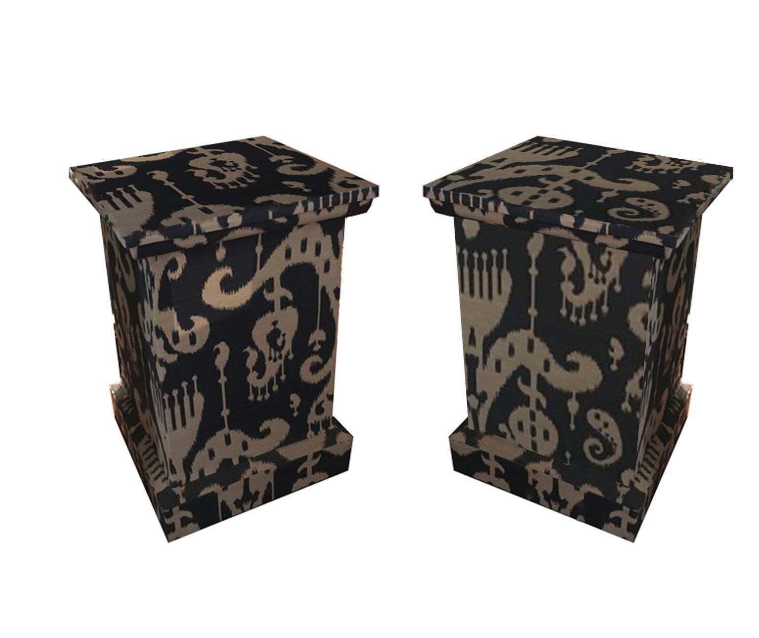 Home Decor Italy Pair Of Fabric Covered Columns Contemporary Production photo