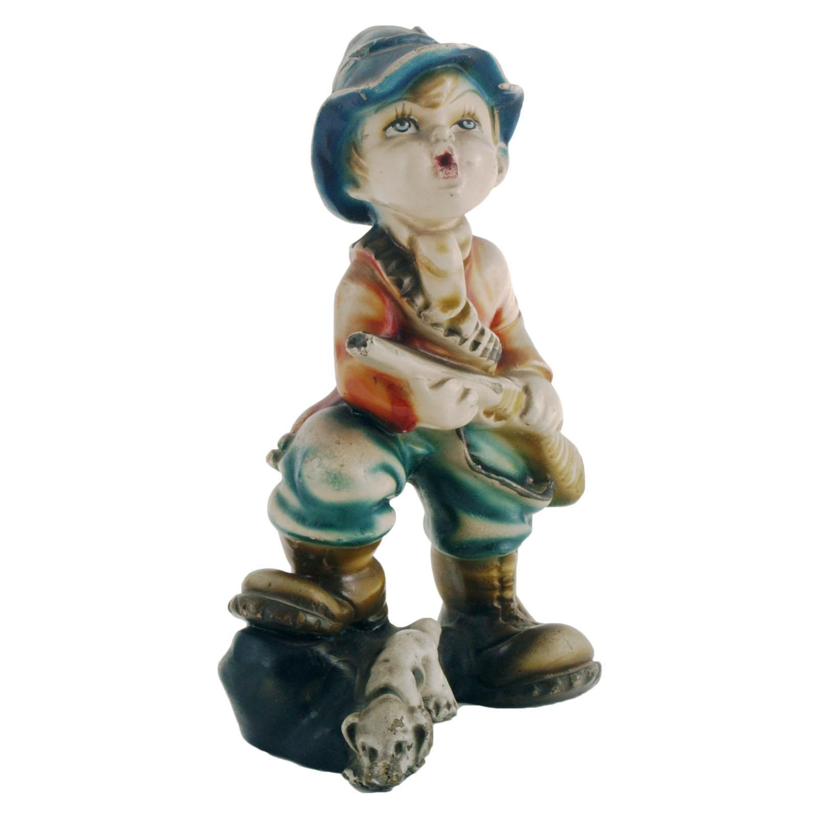 Italian Art Deco Polychrome Decorated Plaster Statue Of December, 1931 photo furniture