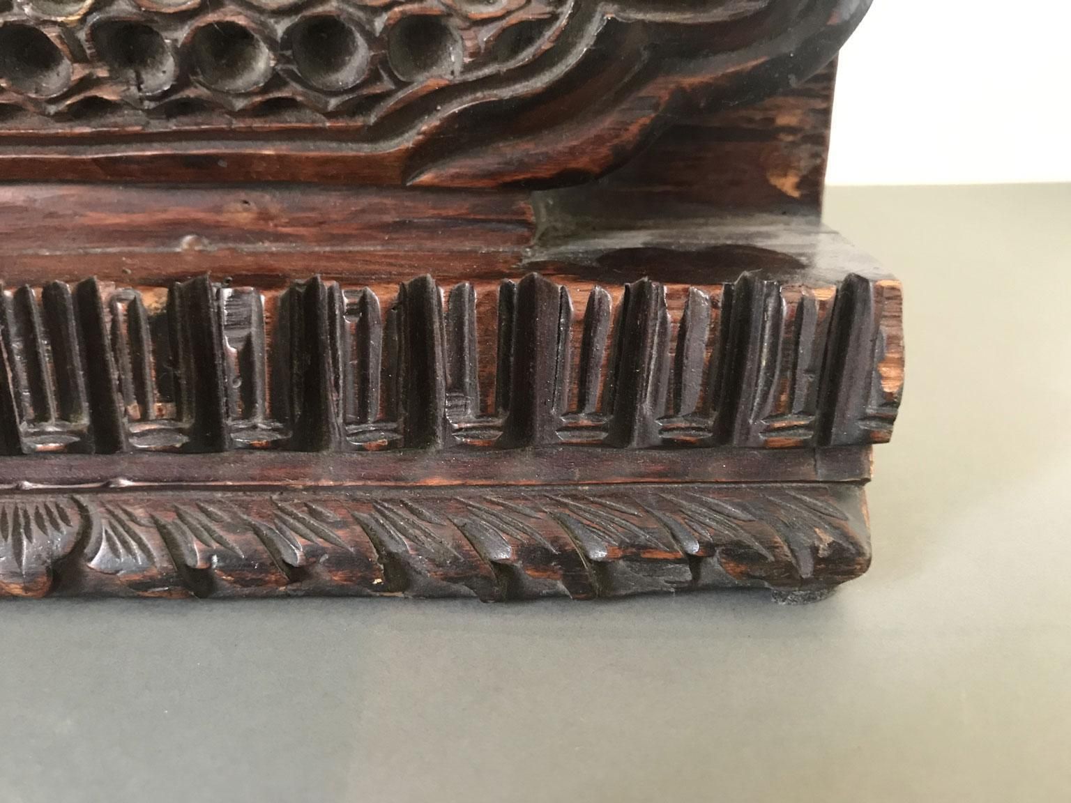 China Mid 18th Century Wood Hand Carved Architectural Sculpture photo vintage