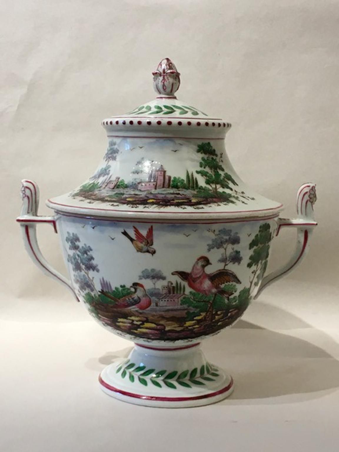 photo vinterior Italy Richard Ginori Doccia 19th Century Porcelain Covered Vase With Landscape