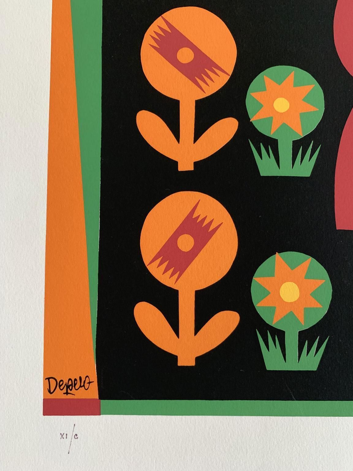 Italy 1974 Post Modern Depero Multi Color Print On Paper Numbered Edition photo for sale